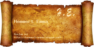 Hemmert Emma névjegykártya